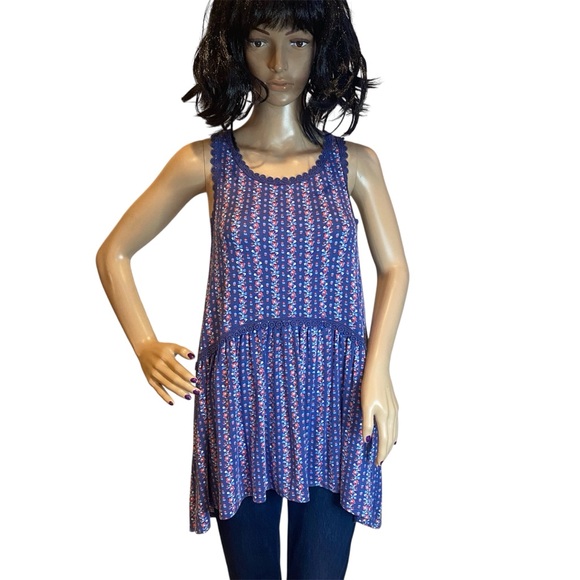 Matilda Jane Tops - Matilda Jane Beyond the Horizon Floral Babydoll Long Tank Top Shirt Medium NWT
